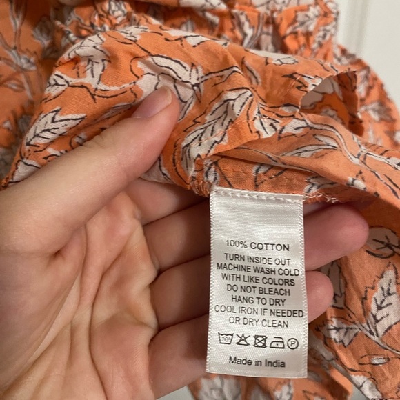 Anna Cate Floral Ruffle Mini Dress Orange White Size S - Picture 5 of 9